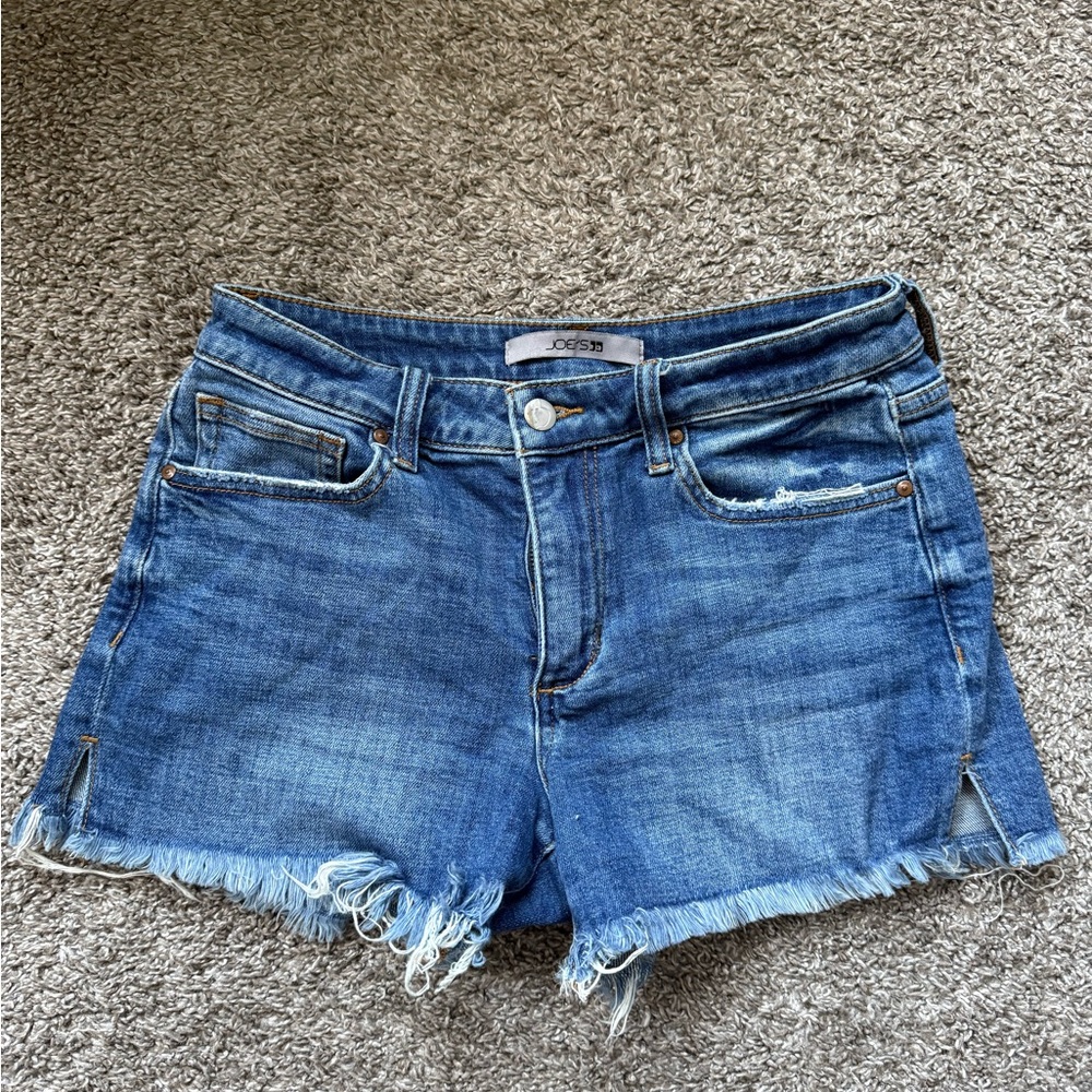 Joe's Jeans Frayed Hem Blue Jean Shorts